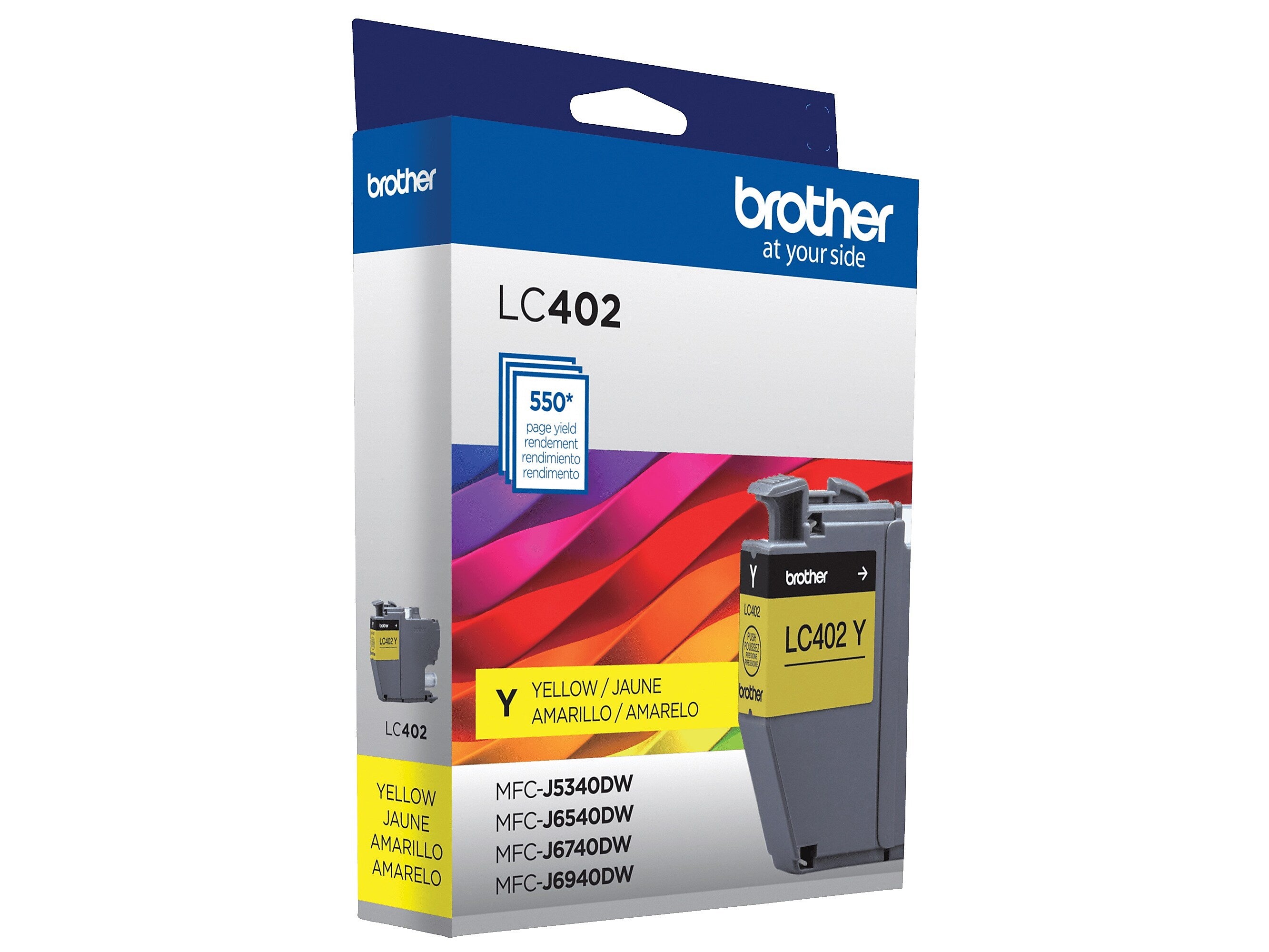 Brother LC402 Yellow Standard Yield Ink Cartridge, Prints Up to 550 Pages