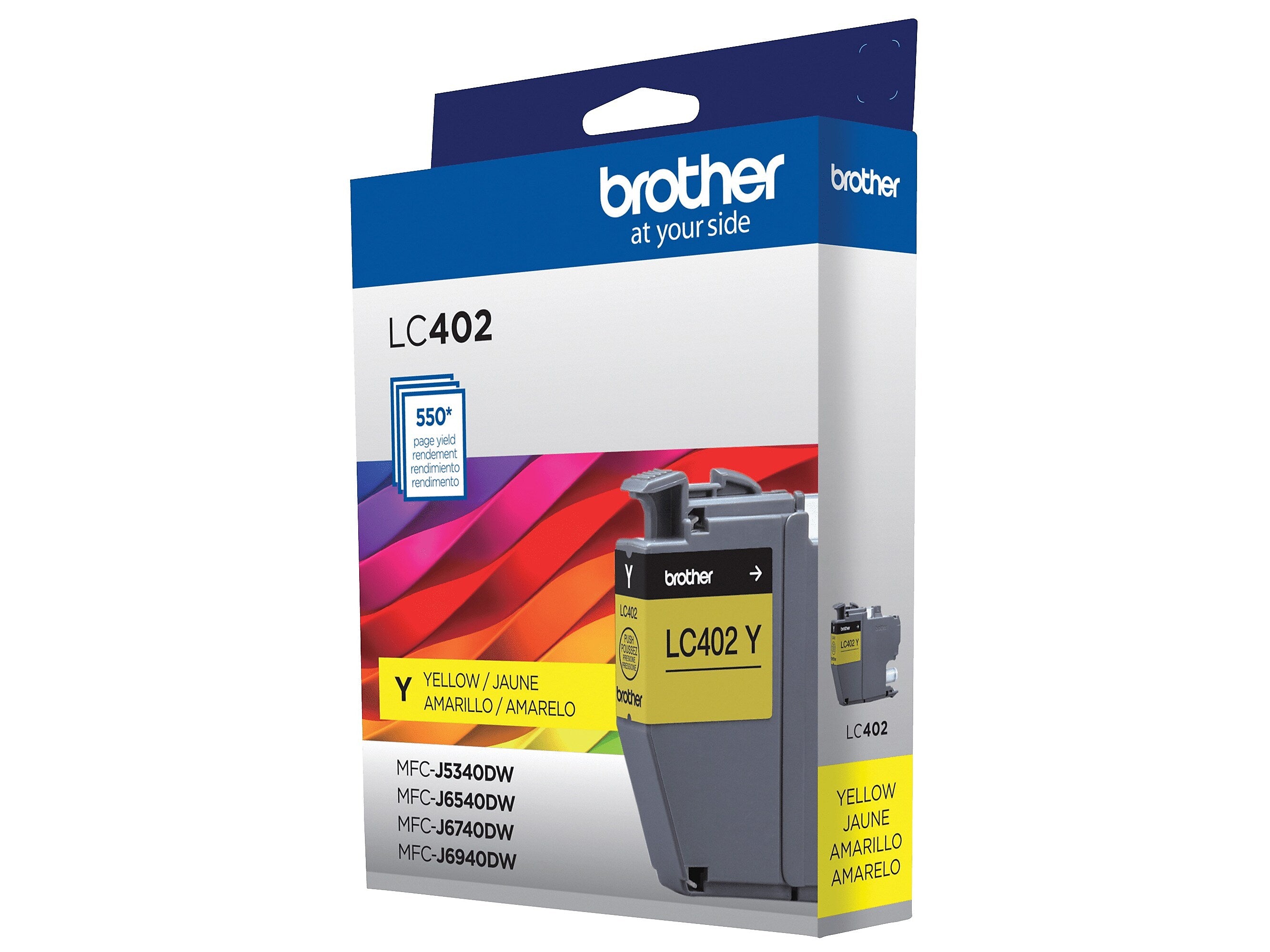 Brother LC402 Yellow Standard Yield Ink Cartridge, Prints Up to 550 Pages