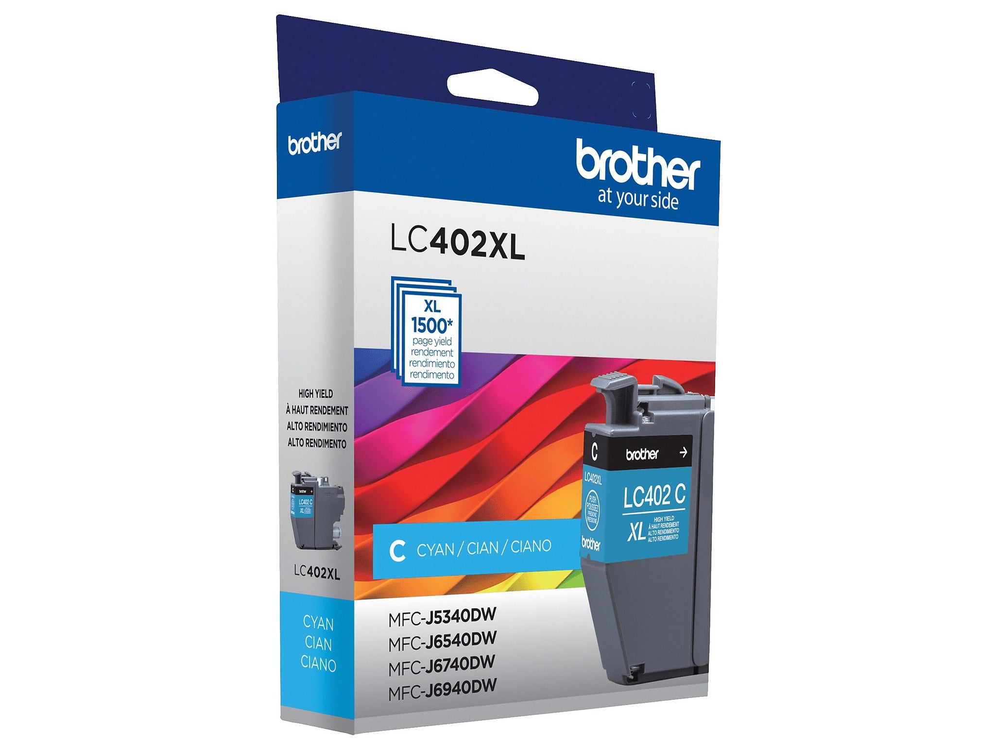 Brother LC402XL Cyan High Yield Ink Cartridge, Prints Up to 1,500 Pages