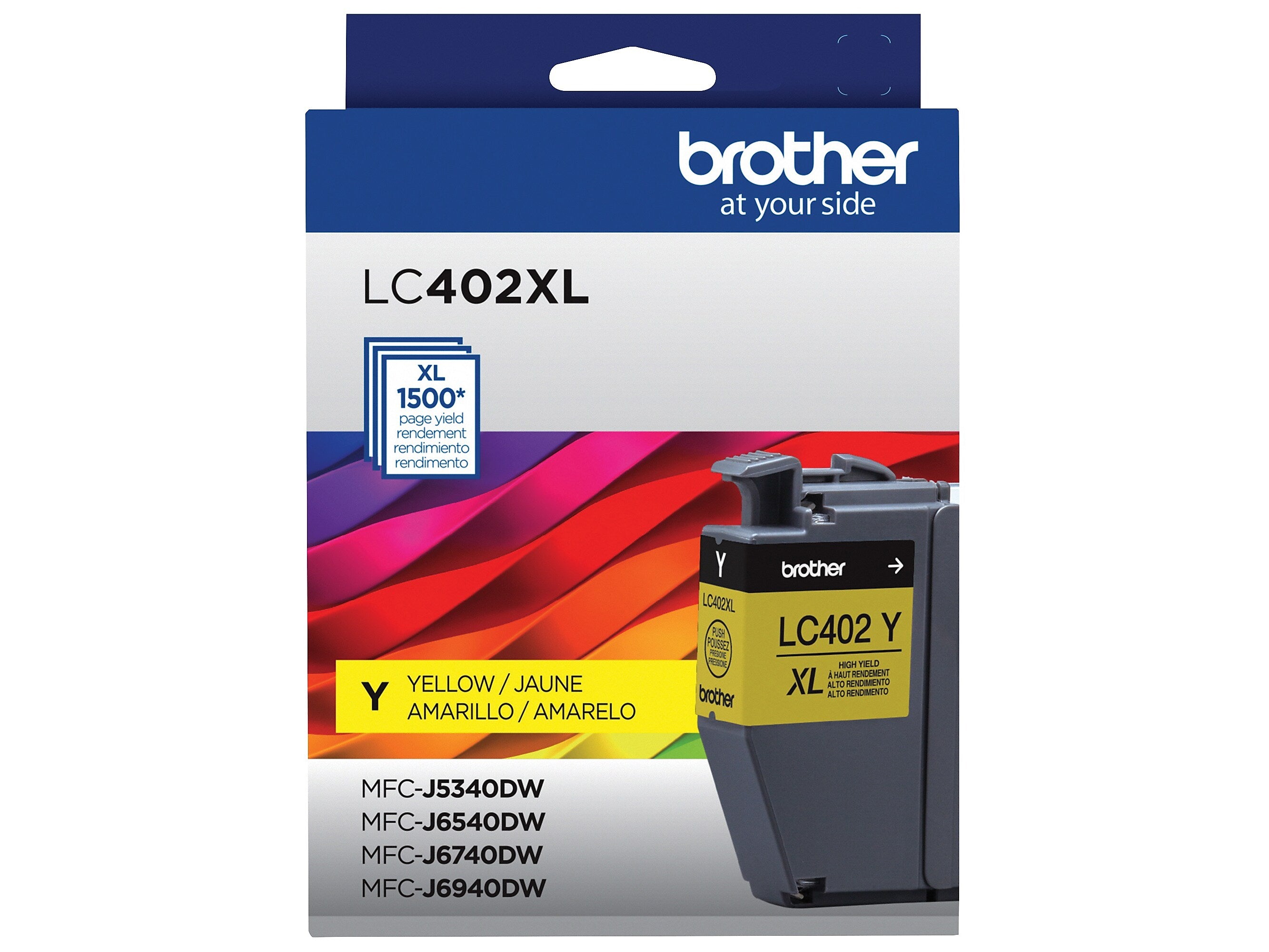 Brother LC402XL Yellow High Yield Ink Cartridge, Prints Up to 1,500 Pages