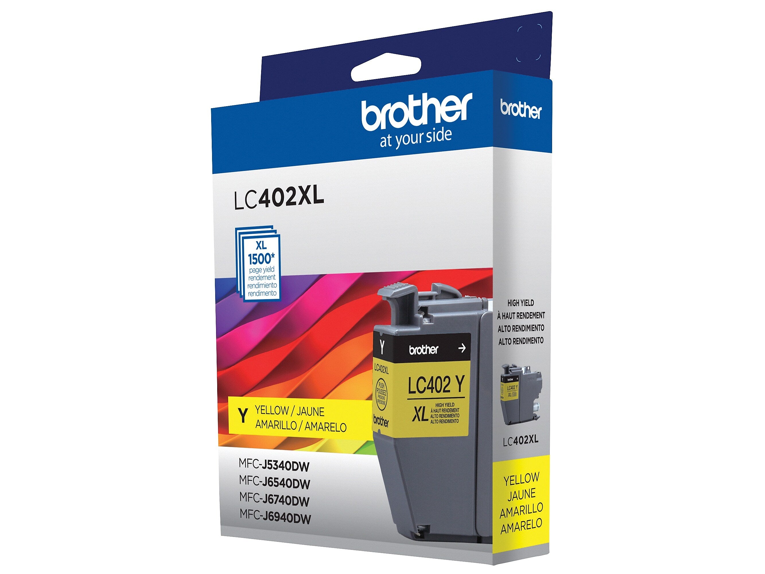 Brother LC402XL Yellow High Yield Ink Cartridge, Prints Up to 1,500 Pages