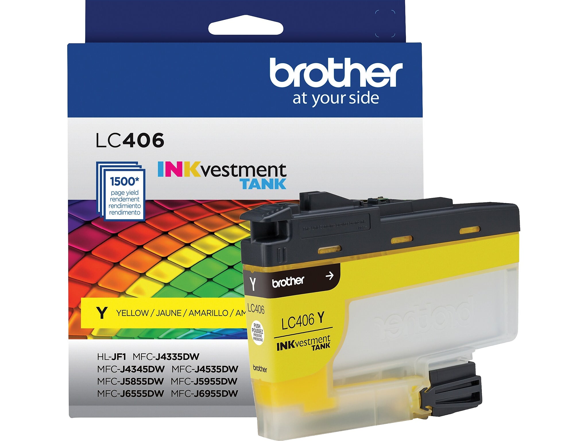 Brother LC406 Yellow Standard Yield Ink Cartridge, Prints Up to 1,500 Pages