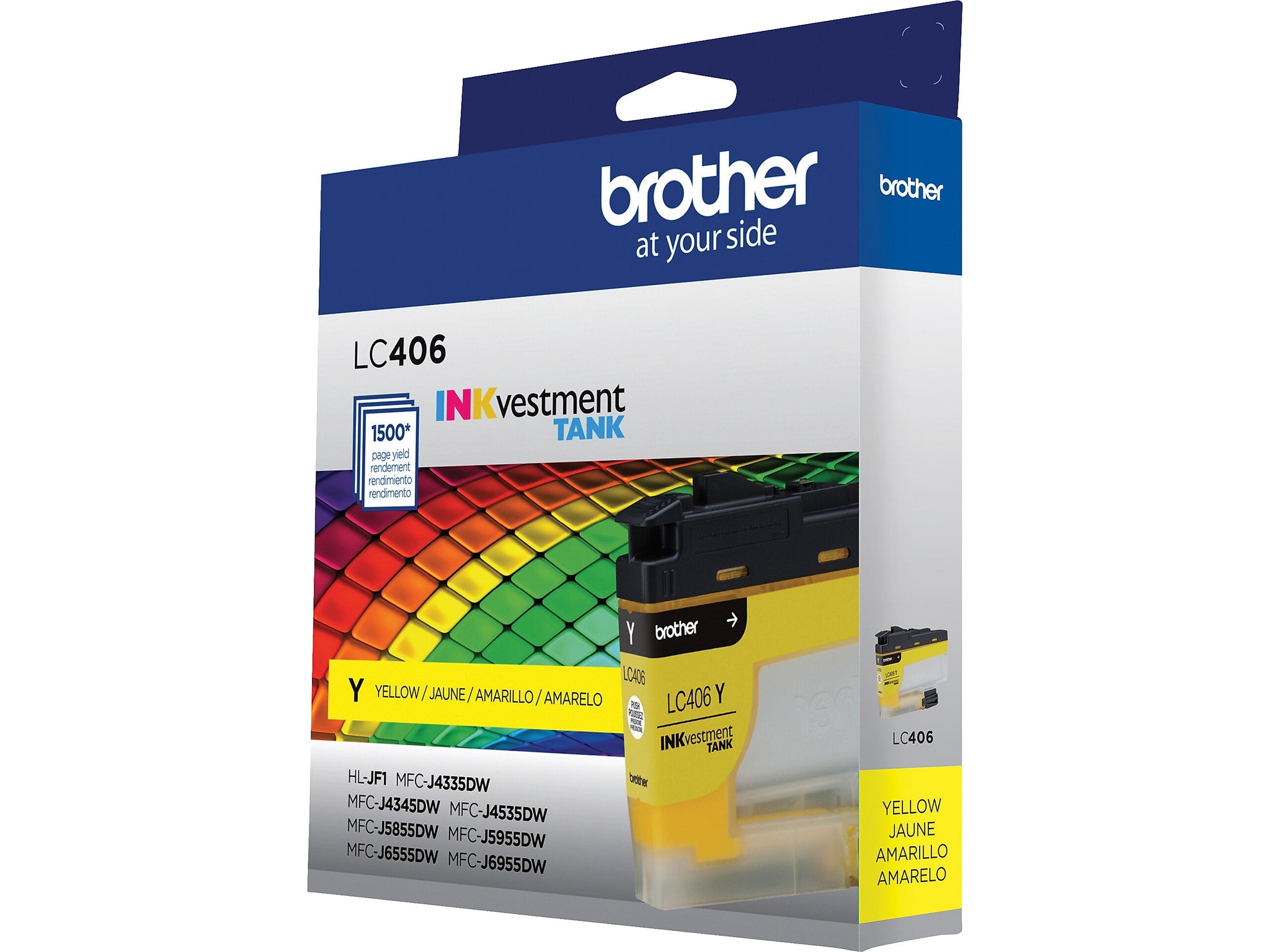 Brother LC406 Yellow Standard Yield Ink Cartridge, Prints Up to 1,500 Pages