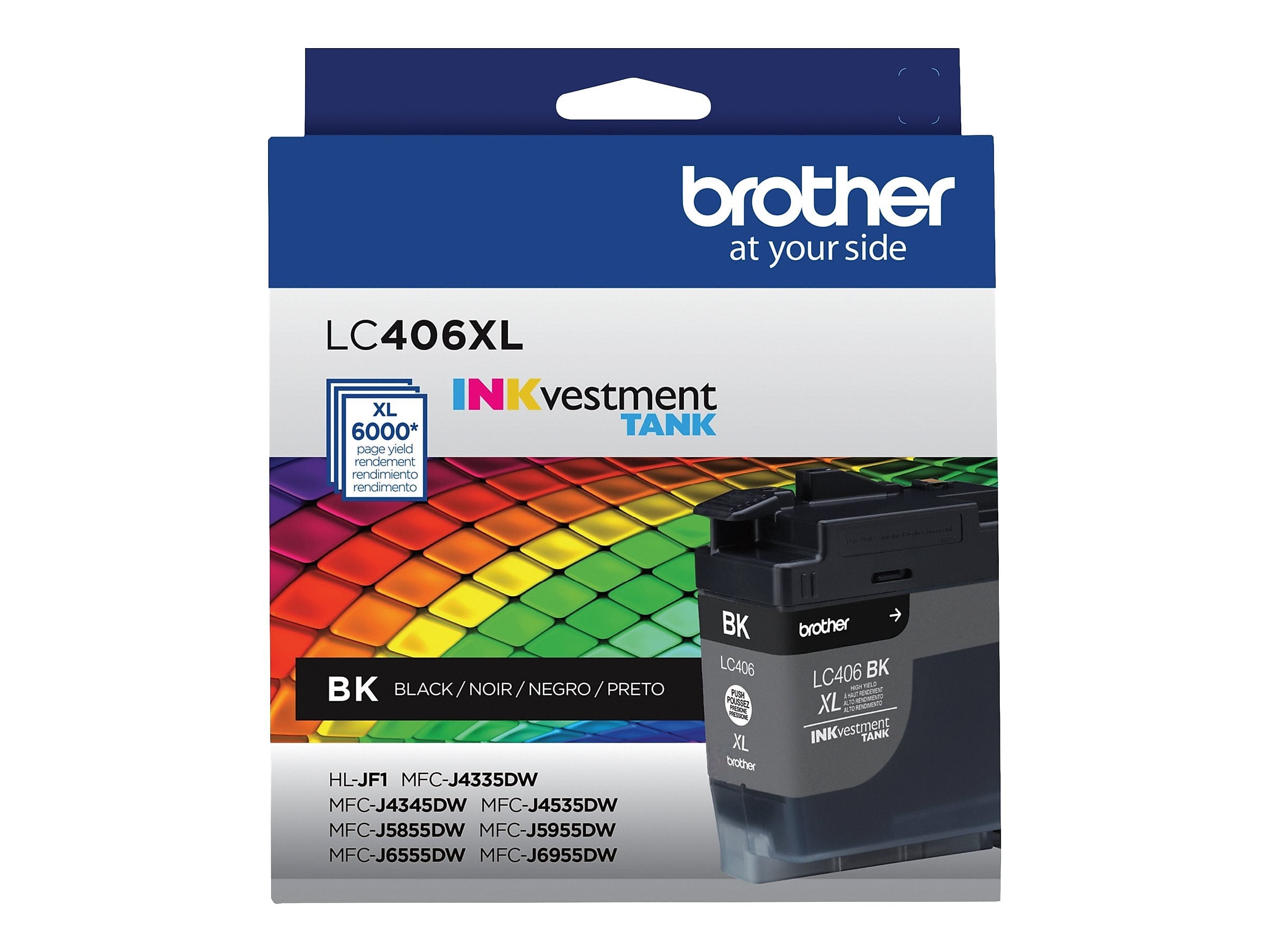 Brother LC406XL Black High Yield Ink Cartridge, Prints Up to 6,000 Pages