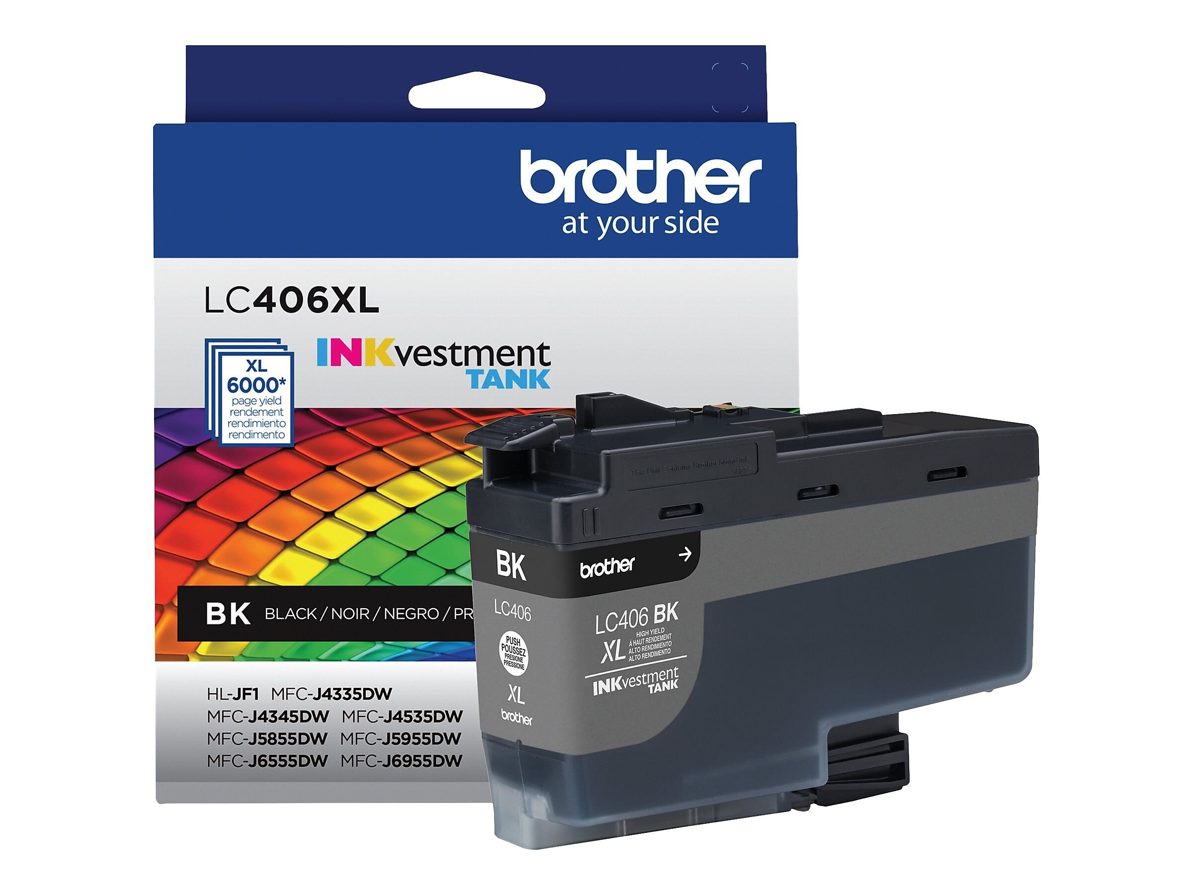 Brother LC406XL Black High Yield Ink Cartridge, Prints Up to 6,000 Pages