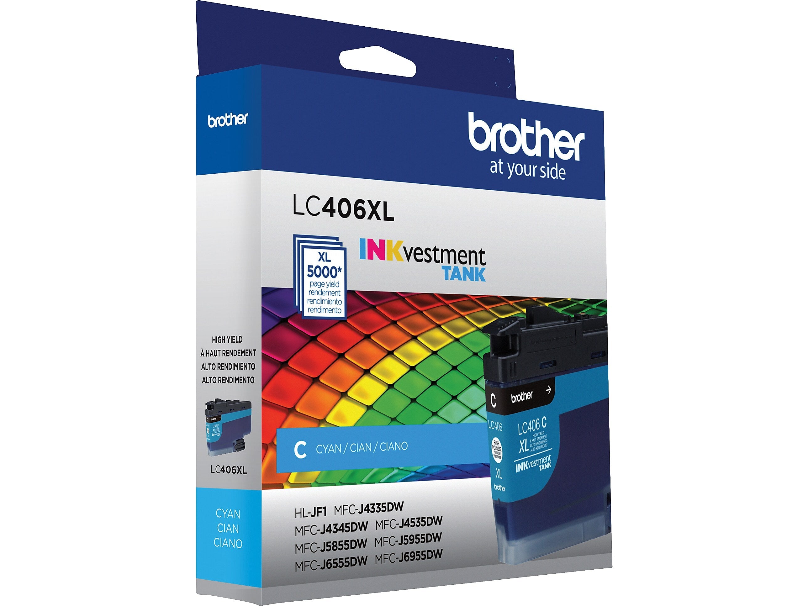 Brother LC406XL Cyan High Yield Ink Cartridge, Prints Up to 5,000 Pages