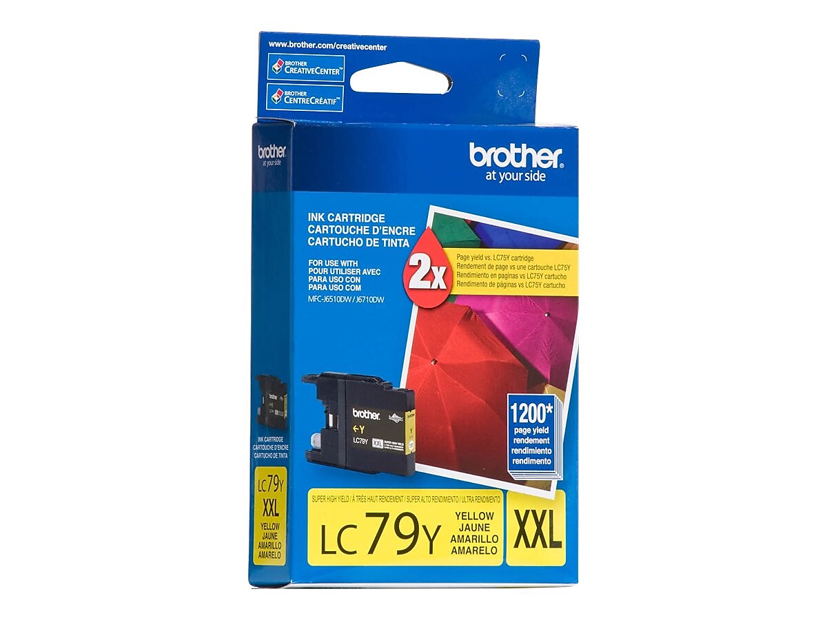 Brother LC79Y Yellow Extra High Yield Ink Cartridge, Prints Up to 1,200 Pages