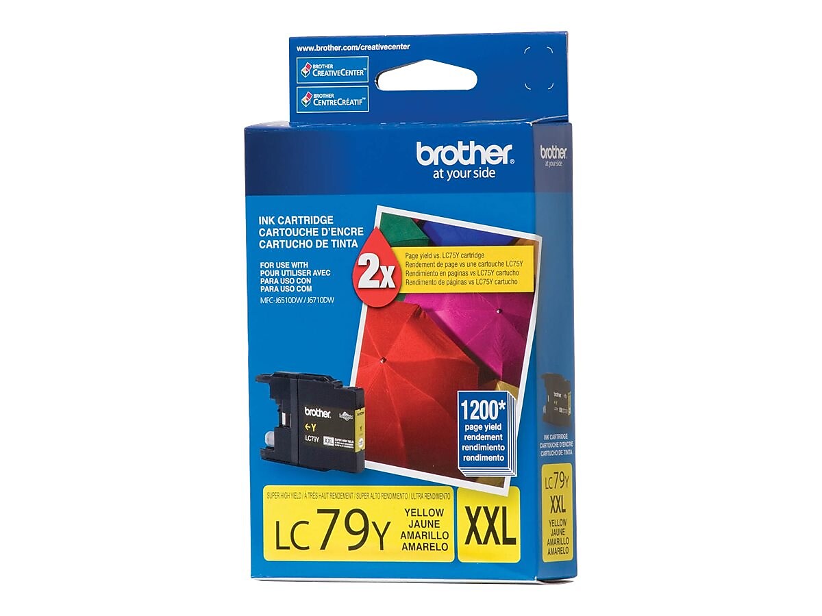 Brother LC79Y Yellow Extra High Yield Ink Cartridge, Prints Up to 1,200 Pages