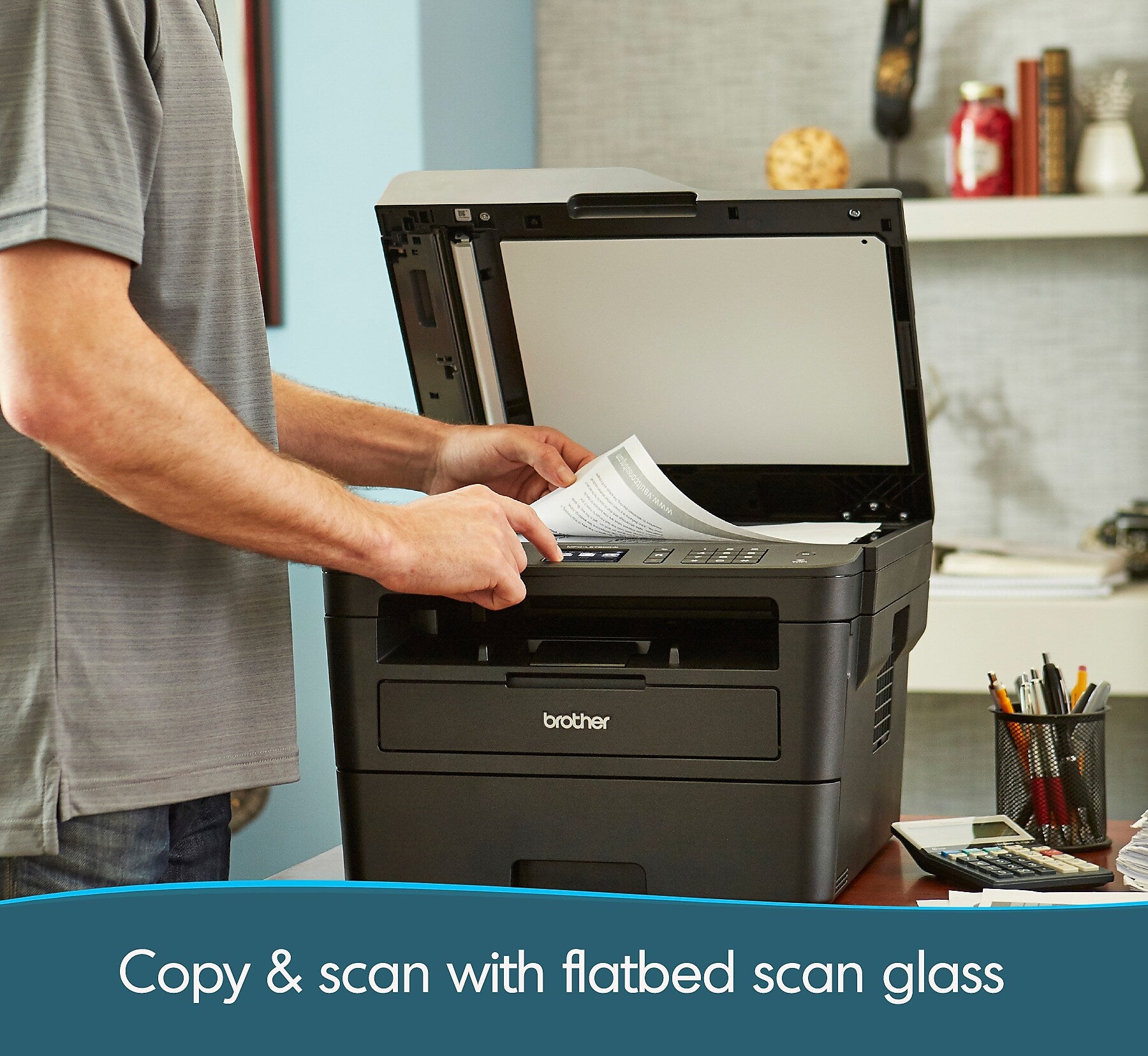 Brother MFC-L2750DW Wireless Black & White All-In-One Laser Printer, Refresh Subscription Eligible