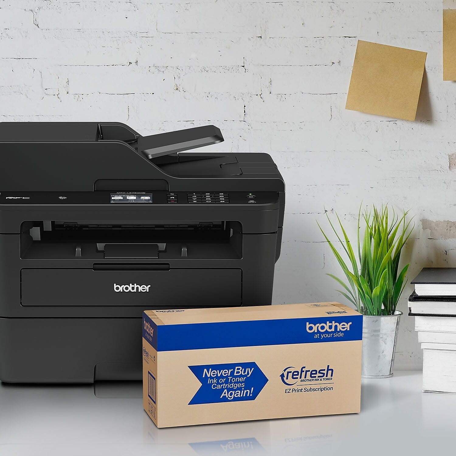 Brother MFC-L2750DW Wireless Black & White All-In-One Laser Printer, Refresh Subscription Eligible