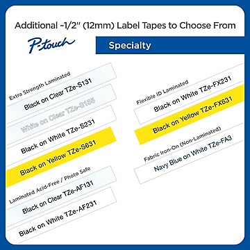 Brother P-touch TZe-231 Laminated Label Maker Tape, 1/2