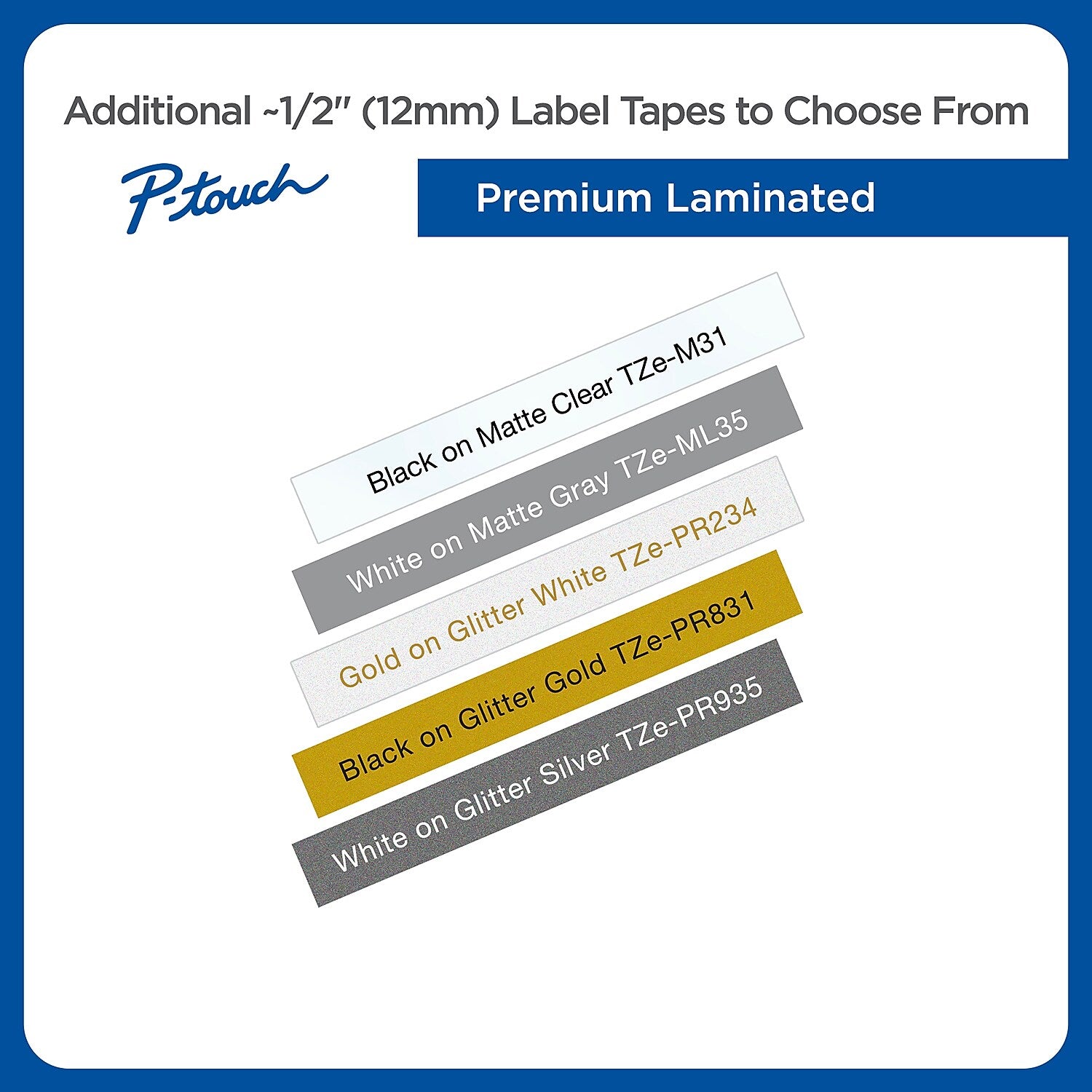 Brother P-touch TZe-335 Laminated Label Maker Tape, 1/2