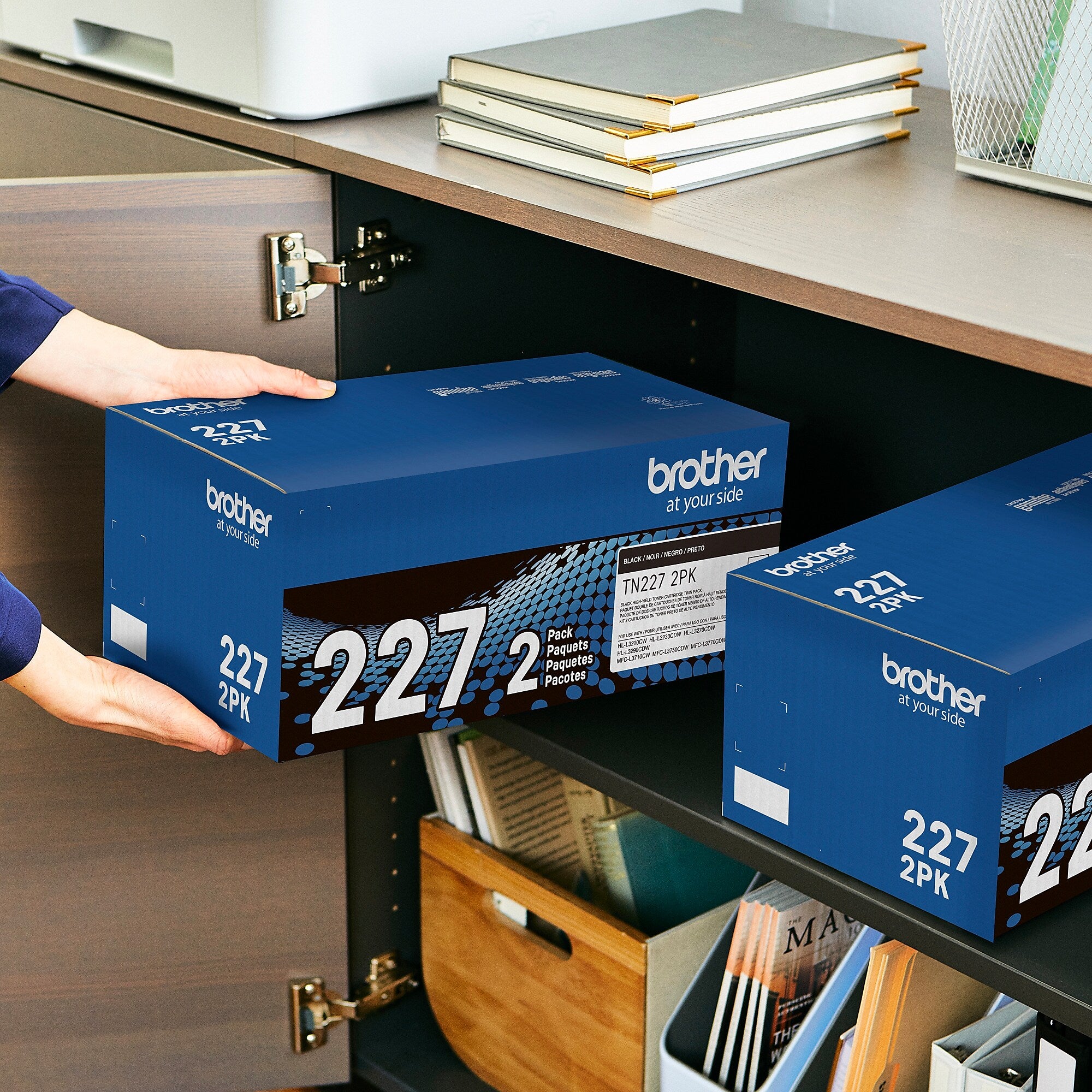 Brother TN-227 Black High Yield Toner Cartridge, Up to 3,000 Pages, 2/Pack