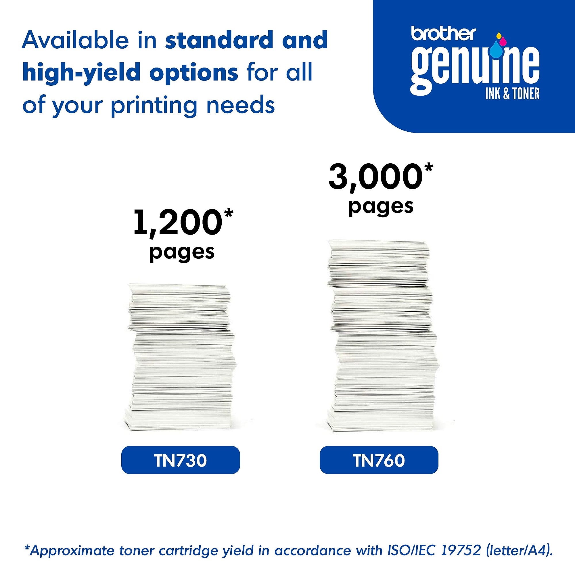 Brother TN 760 Black High Yield Toner Cartridge, Print Up to 3,000 Pages