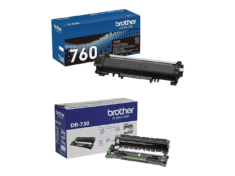 Brother TN-760/DR-730 Black High Yield Toner Cartridge & Drum Unit Bundle