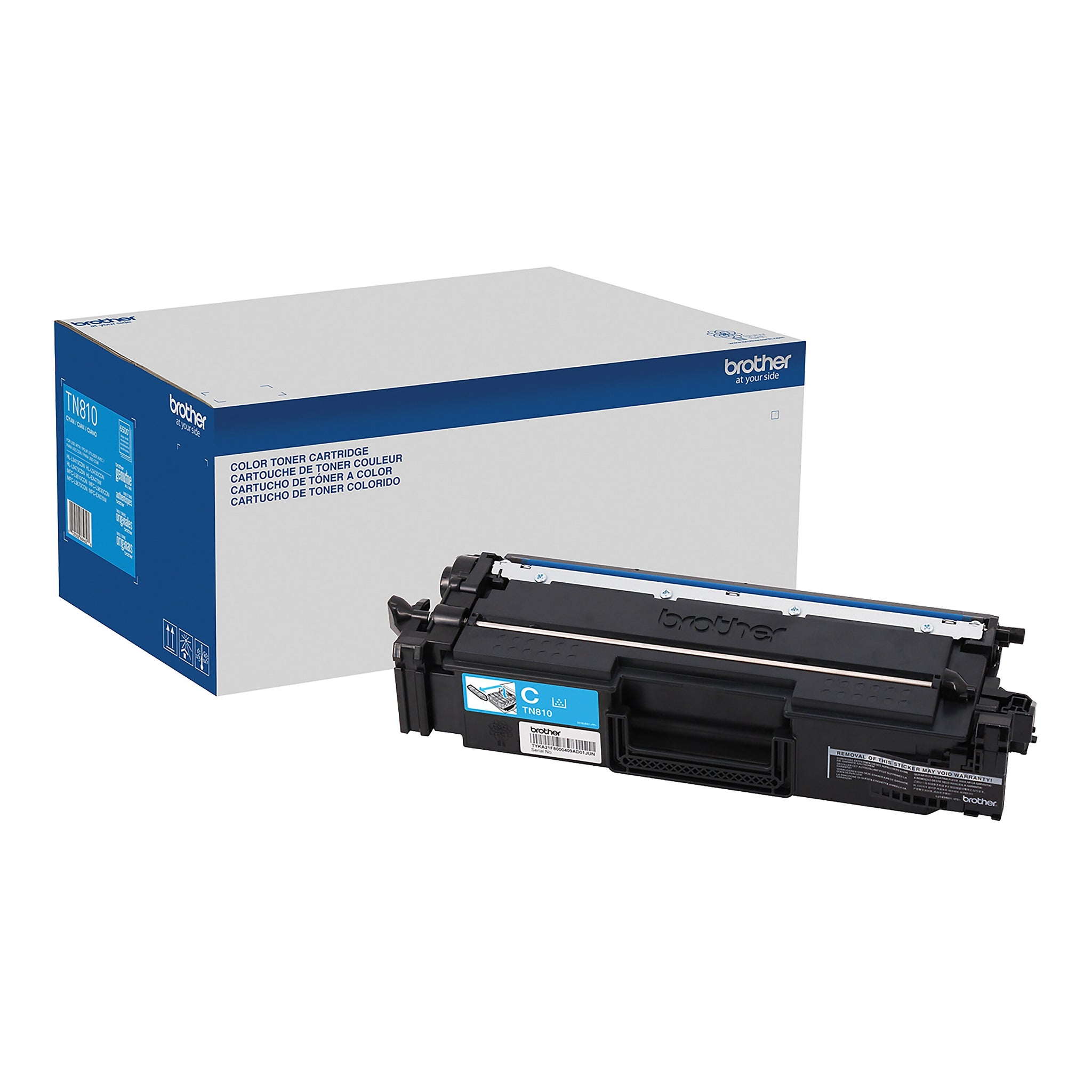 Brother TN810 Cyan Standard Yield Toner Cartridge, Prints Up to 6,500 Pages
