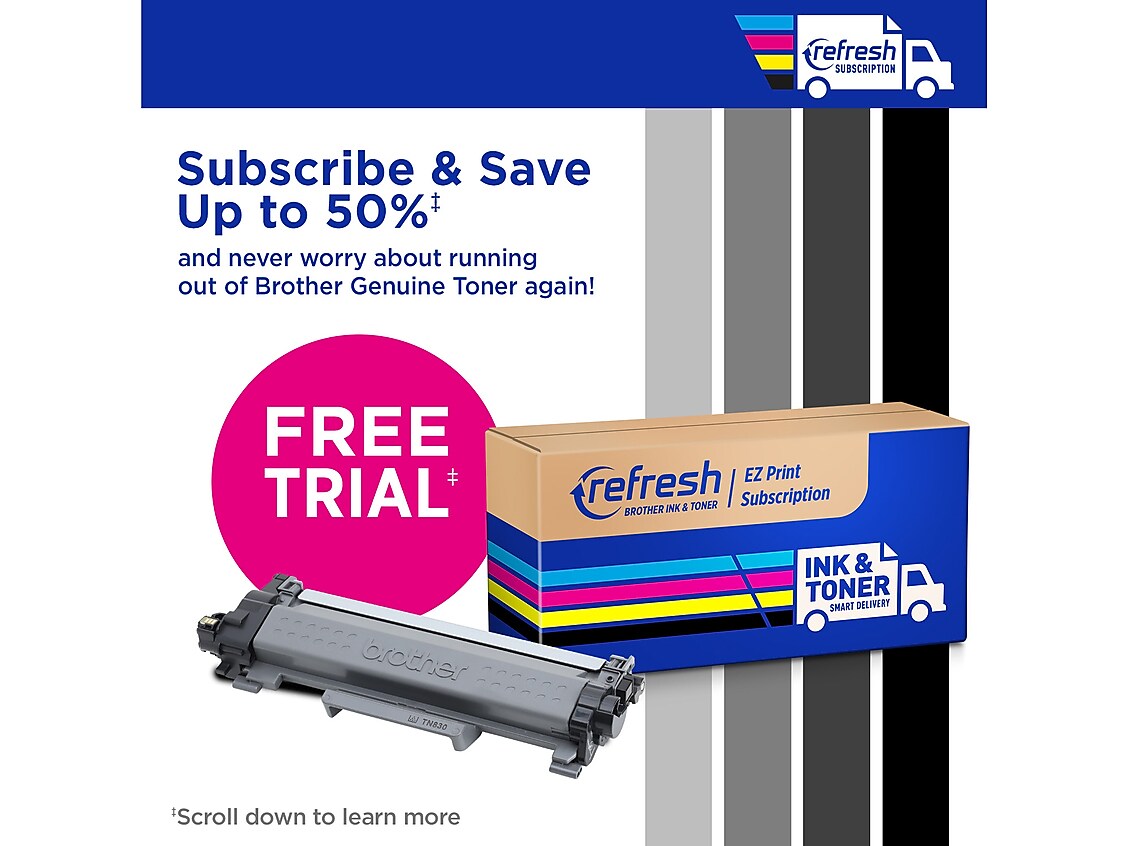 Brother TN830XL Black High Yield Toner Cartridge 2/Pack , print up to 3,000 pages