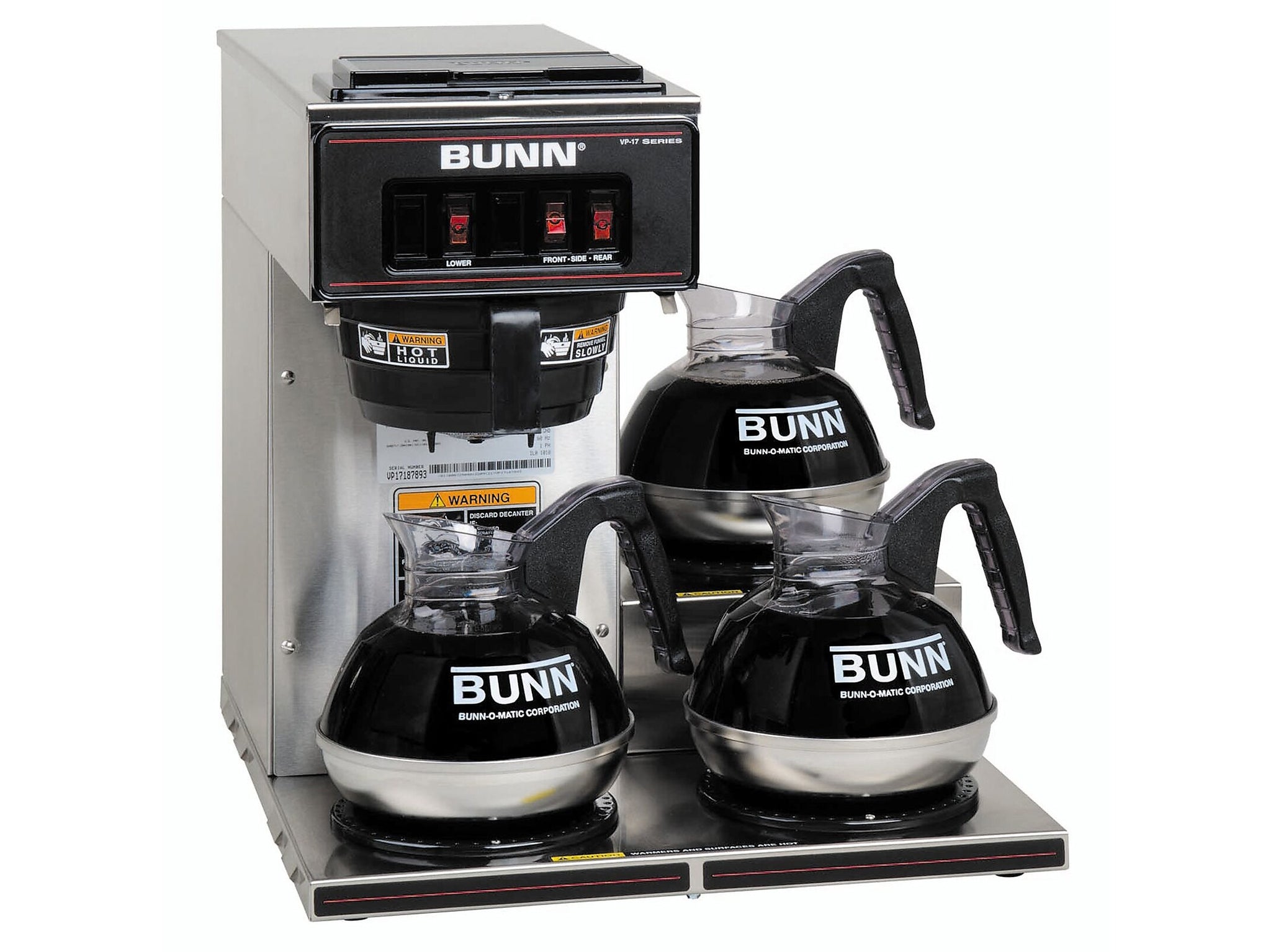 Bunn VP17-3 12-Cups Pourover Coffee Maker, Stainless Steel/Black