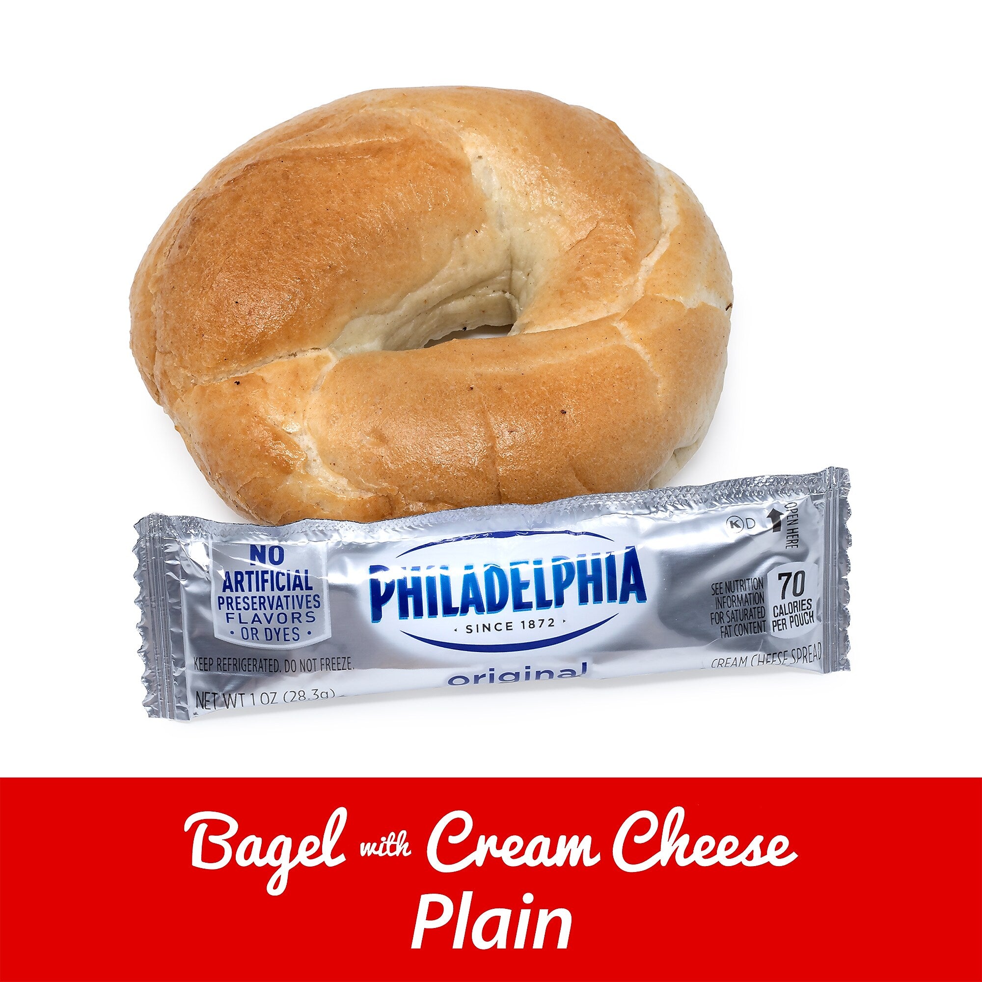 Burry Individually Wrapped Plain Bagel w/ Cream Cheese, 4.6 Oz, 6/Box