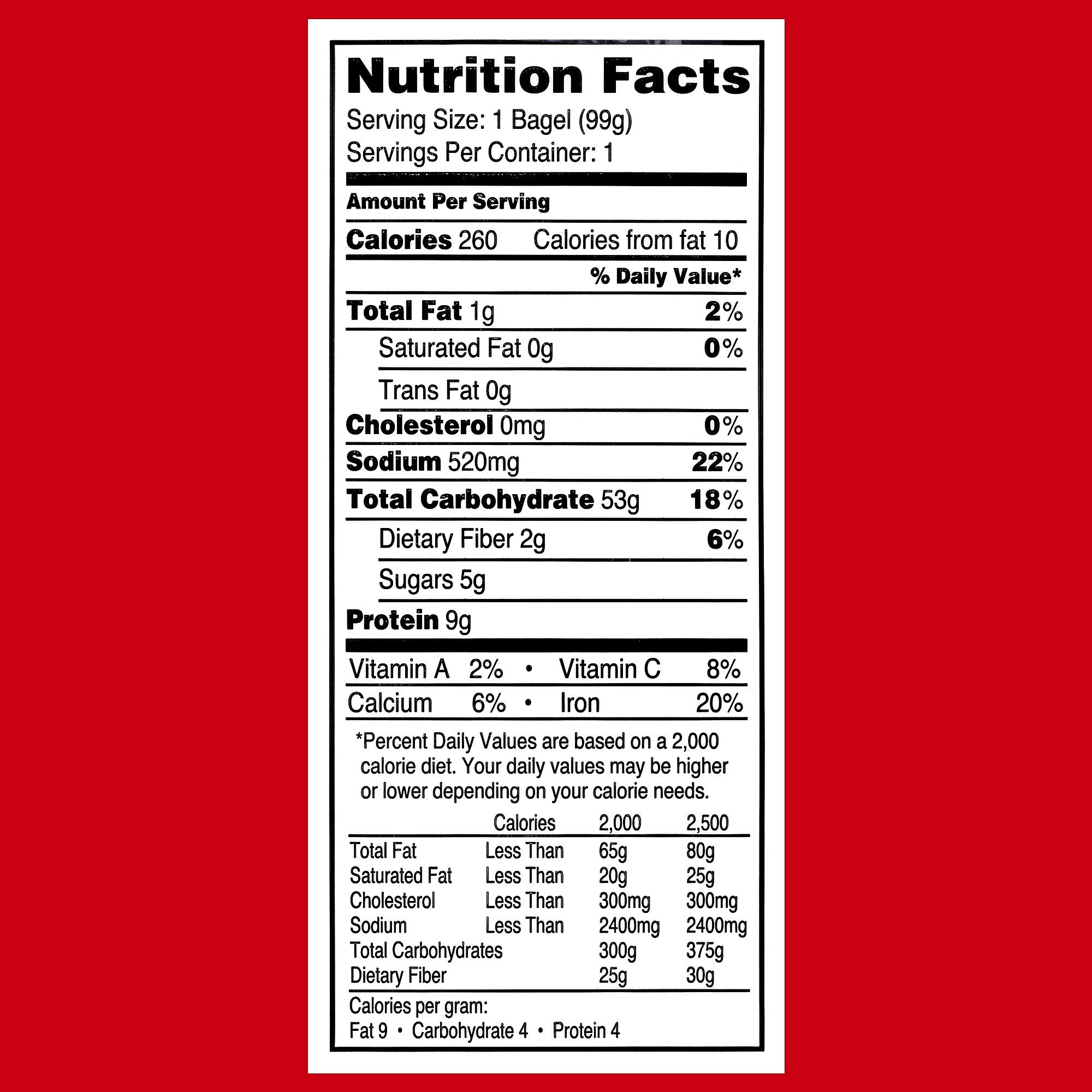 Burry Individually Wrapped Plain Bagel w/ Cream Cheese, 4.6 Oz, 6/Box