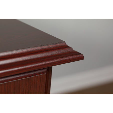 Bush Business Furniture 66"W Arlington L Shaped Desk with Drawers and Keyboard Tray, Harvest Cherry