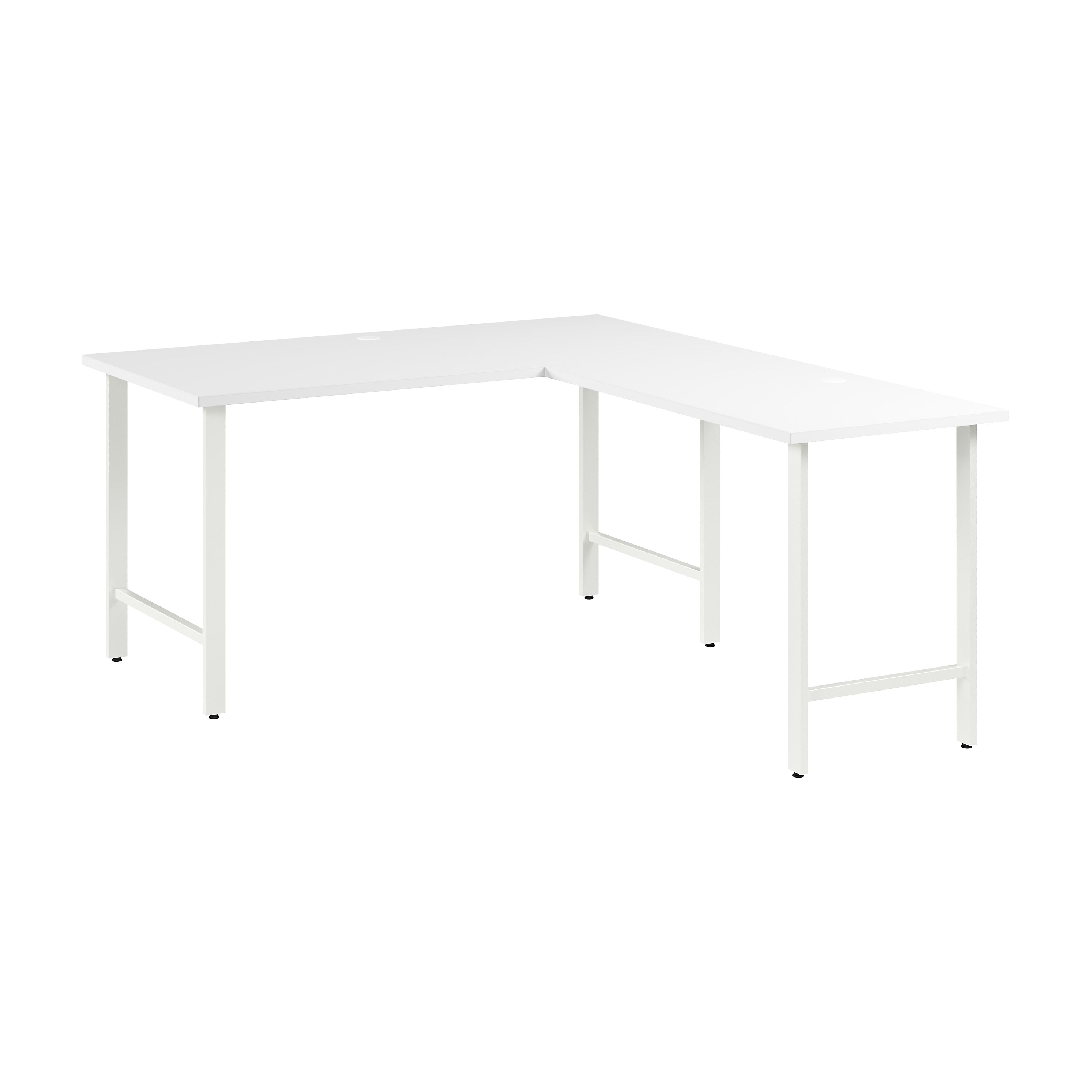 Bush Business Furniture Hustle 60"W L Shaped Computer Desk with Metal Legs, White