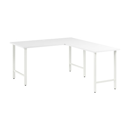 Bush Business Furniture Hustle 60"W L Shaped Computer Desk with Metal Legs, White