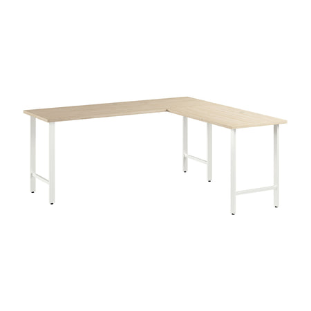 Bush Business Furniture Hustle 72"W L Shaped Computer Desk with Metal Legs, Natural Elm