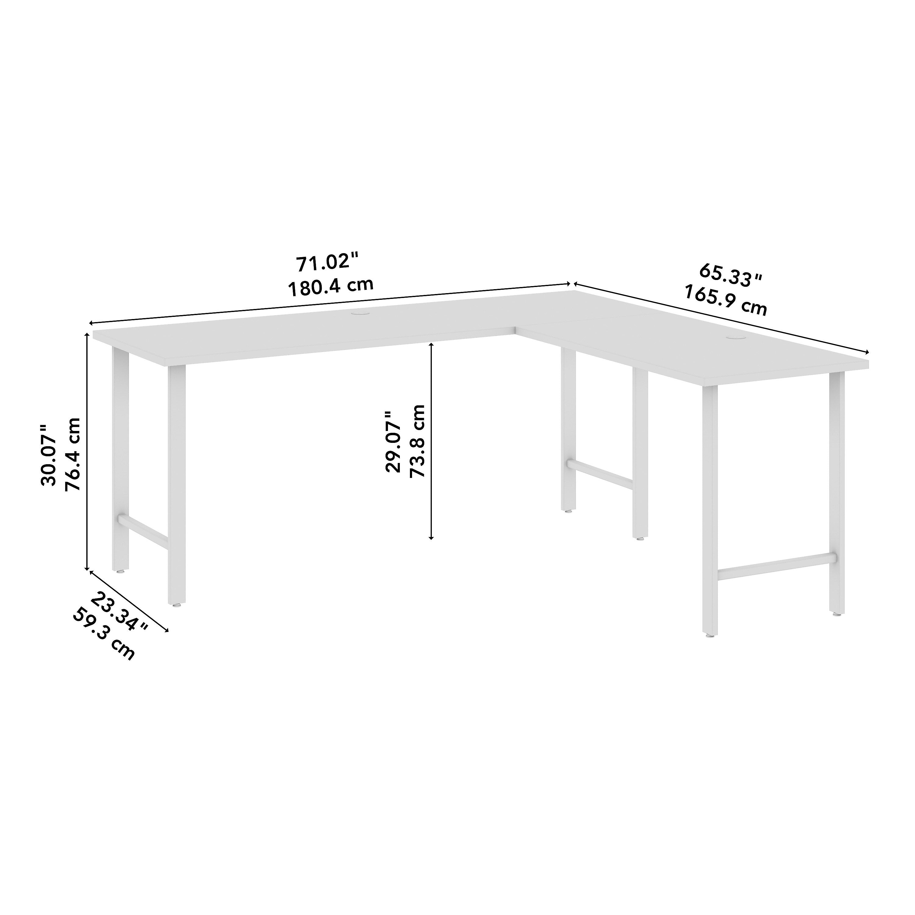 Bush Business Furniture Hustle 72"W L Shaped Computer Desk with Metal Legs, Natural Elm