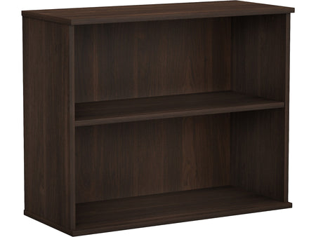 Bush Business Furniture Hybrid 29"H 2-Shelf Bookcase with Adjustable Shelf, Black Walnut Laminated Wood