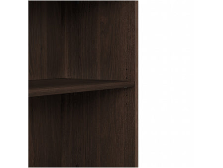 Bush Business Furniture Hybrid 29"H 2-Shelf Bookcase with Adjustable Shelf, Black Walnut Laminated Wood