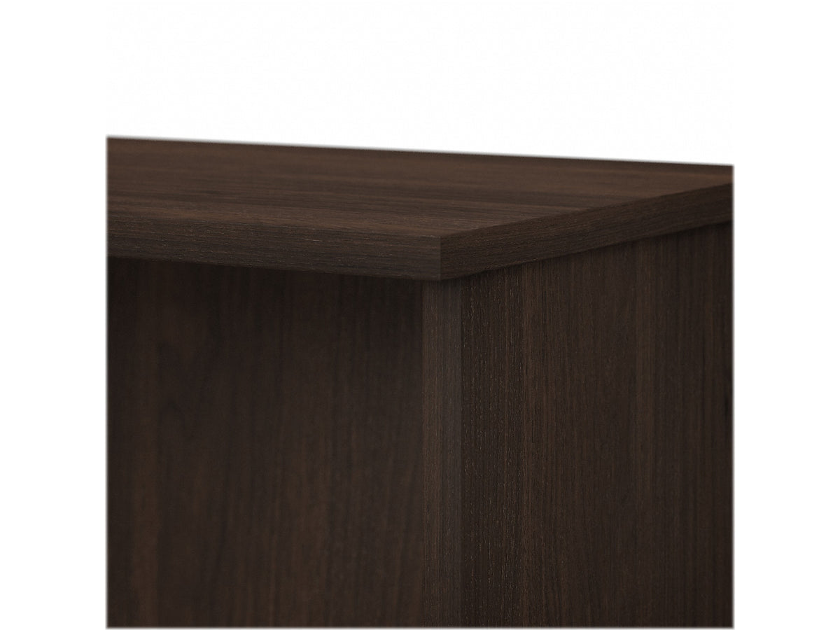 Bush Business Furniture Hybrid 29"H 2-Shelf Bookcase with Adjustable Shelf, Black Walnut Laminated Wood