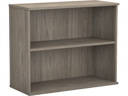 Bush Business Furniture Hybrid 29"H 2-Shelf Bookcase with Adjustable Shelf, Modern Hickory Laminated Wood