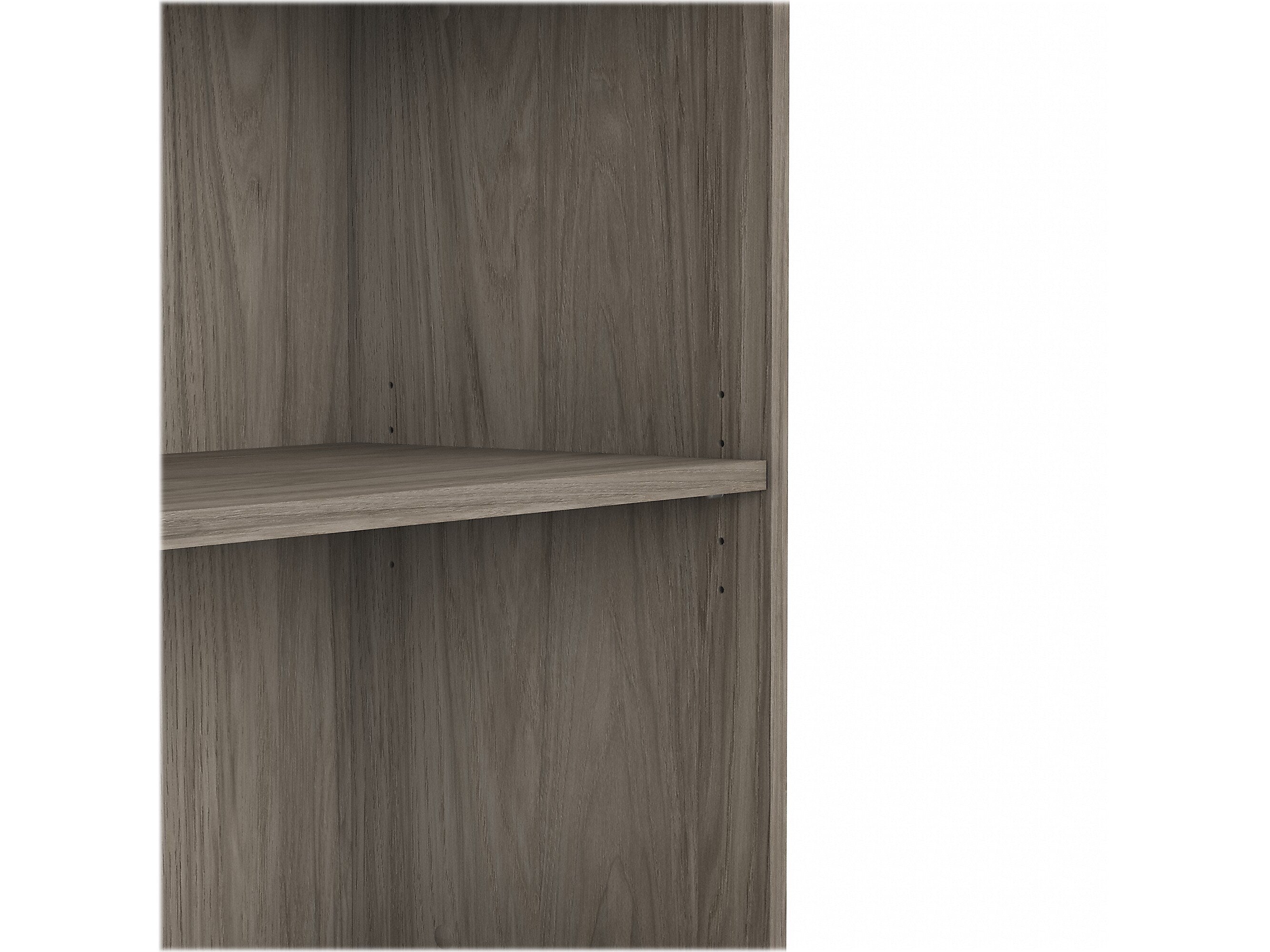 Bush Business Furniture Hybrid 29"H 2-Shelf Bookcase with Adjustable Shelf, Modern Hickory Laminated Wood