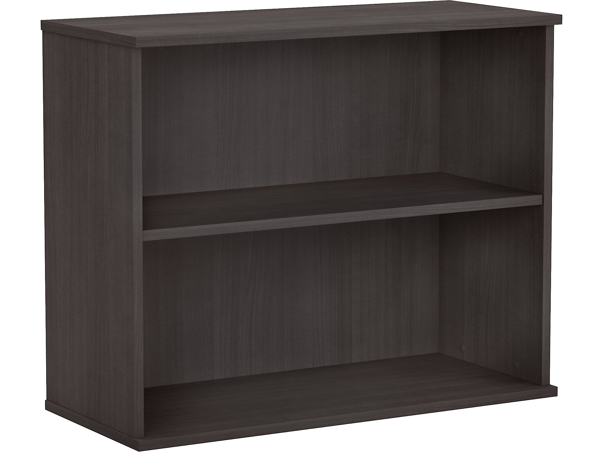 Bush Business Furniture Hybrid 29"H 2-Shelf Bookcase with Adjustable Shelf, Storm Gray Laminated Wood