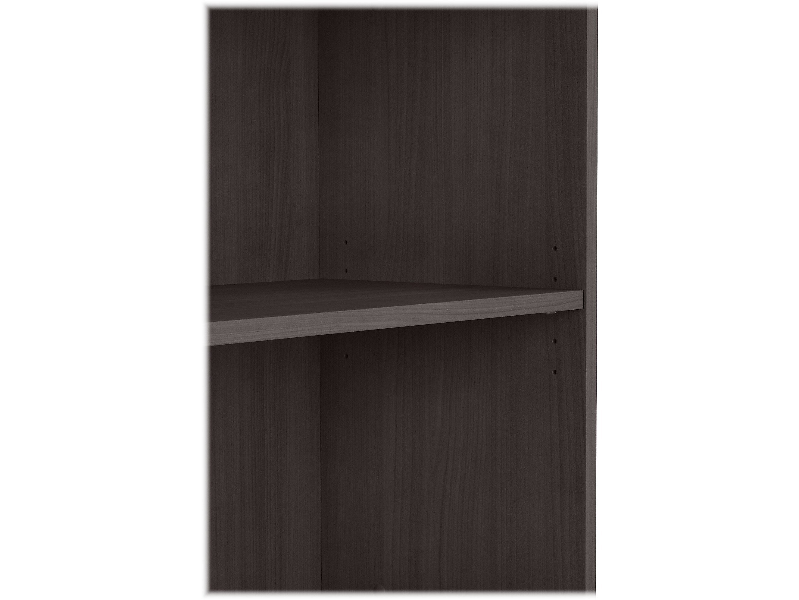 Bush Business Furniture Hybrid 29"H 2-Shelf Bookcase with Adjustable Shelf, Storm Gray Laminated Wood