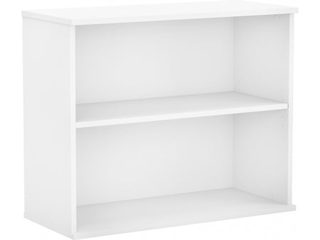 Bush Business Furniture Hybrid 29"H 2-Shelf Bookcase with Adjustable Shelf, White Laminated Wood