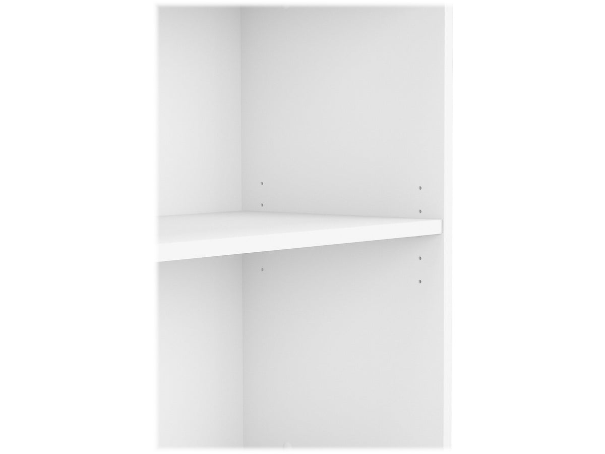 Bush Business Furniture Hybrid 29"H 2-Shelf Bookcase with Adjustable Shelf, White Laminated Wood