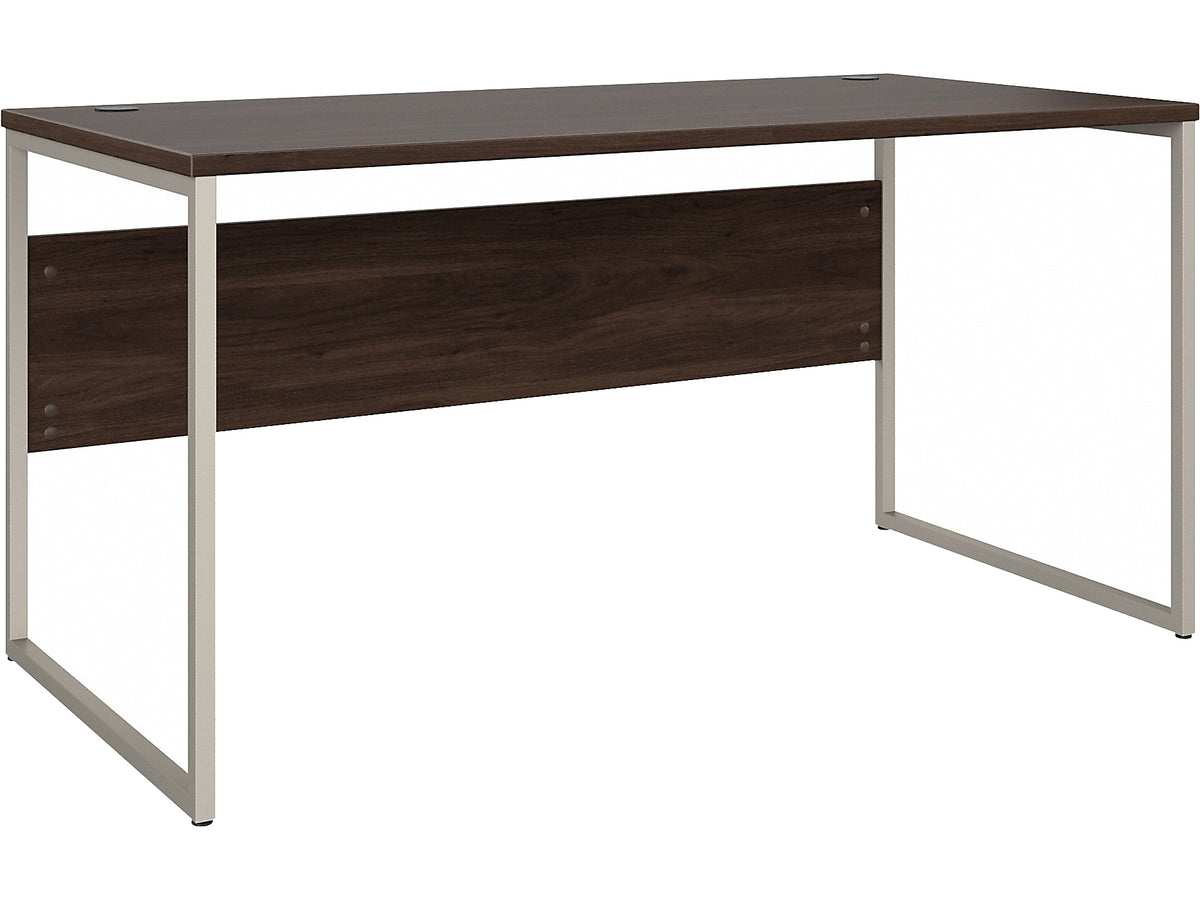 Bush Business Furniture Hybrid 60"W Computer Table Desk with Metal Legs, Black Walnut