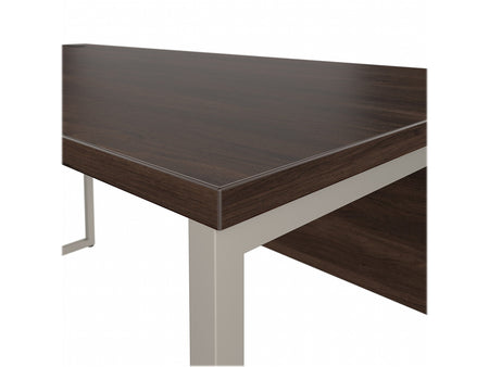 Bush Business Furniture Hybrid 60"W Computer Table Desk with Metal Legs, Black Walnut