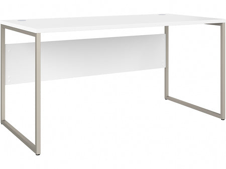 Bush Business Furniture Hybrid 60"W Computer Table Desk with Metal Legs, White