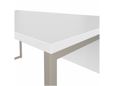 Bush Business Furniture Hybrid 60"W Computer Table Desk with Metal Legs, White