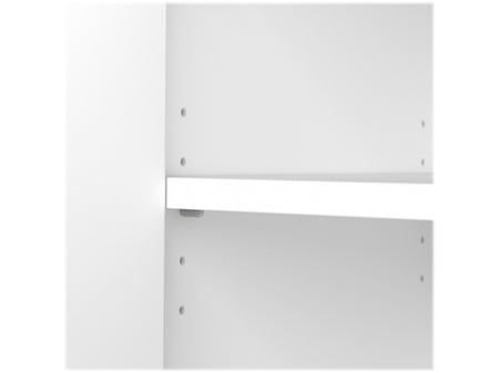 Bush Business Furniture Hybrid 73"H 5-Shelf Bookcase with Doors, White Laminated Wood