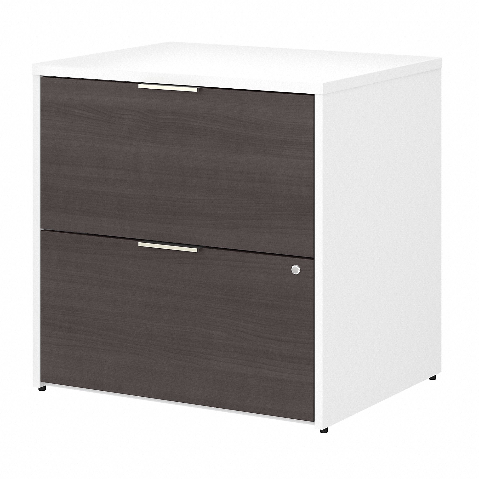 Bush Business Furniture Jamestown 2-Drawer Lateral File Cabinet, Locking, Letter/Legal, Storm Gray/White, 29.72