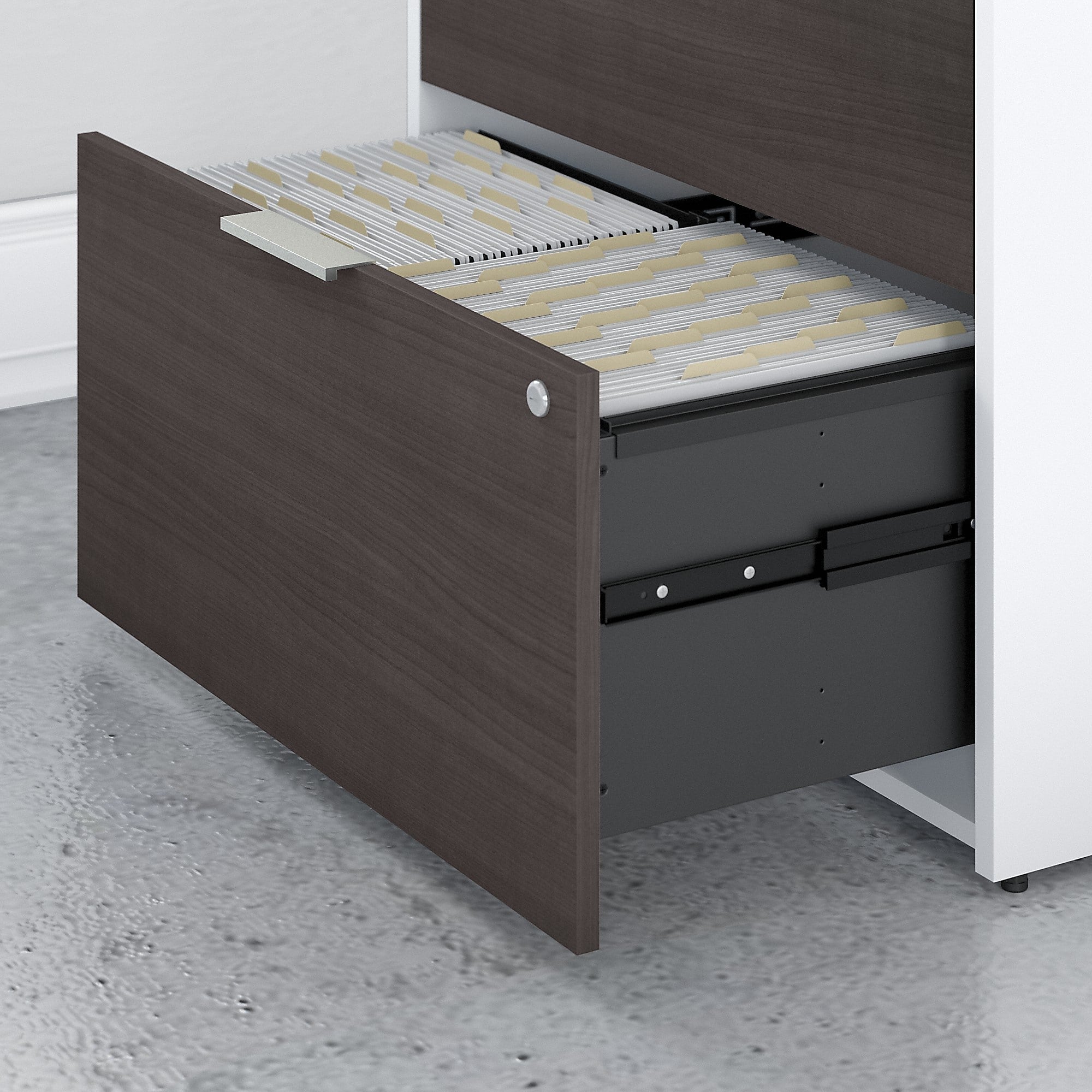Bush Business Furniture Jamestown 2-Drawer Lateral File Cabinet, Locking, Letter/Legal, Storm Gray/White, 29.72