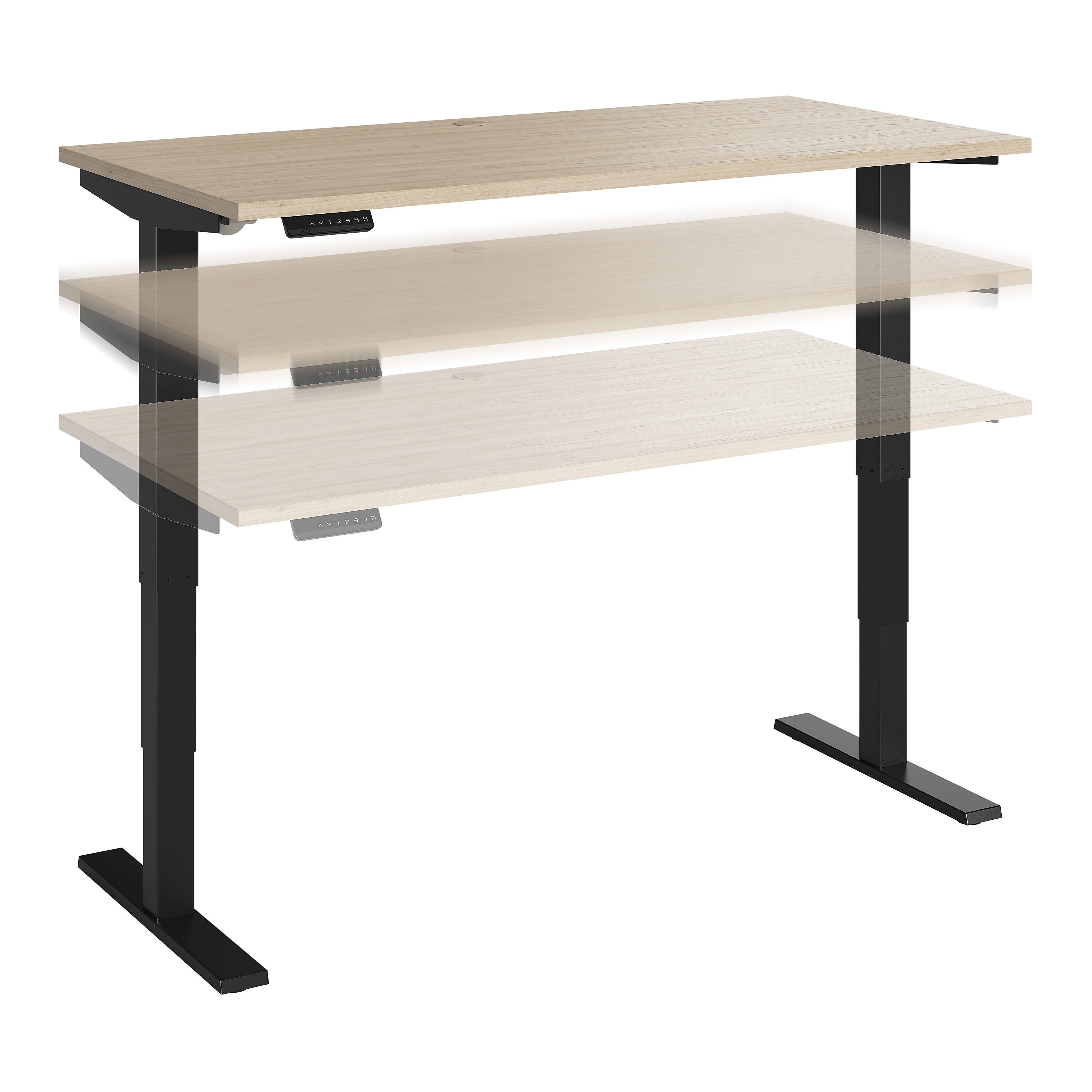 Bush Business Furniture Move 40 Series 60"W Electric Adjustable Standing Desk, Natural Elm/Black Powder Coat