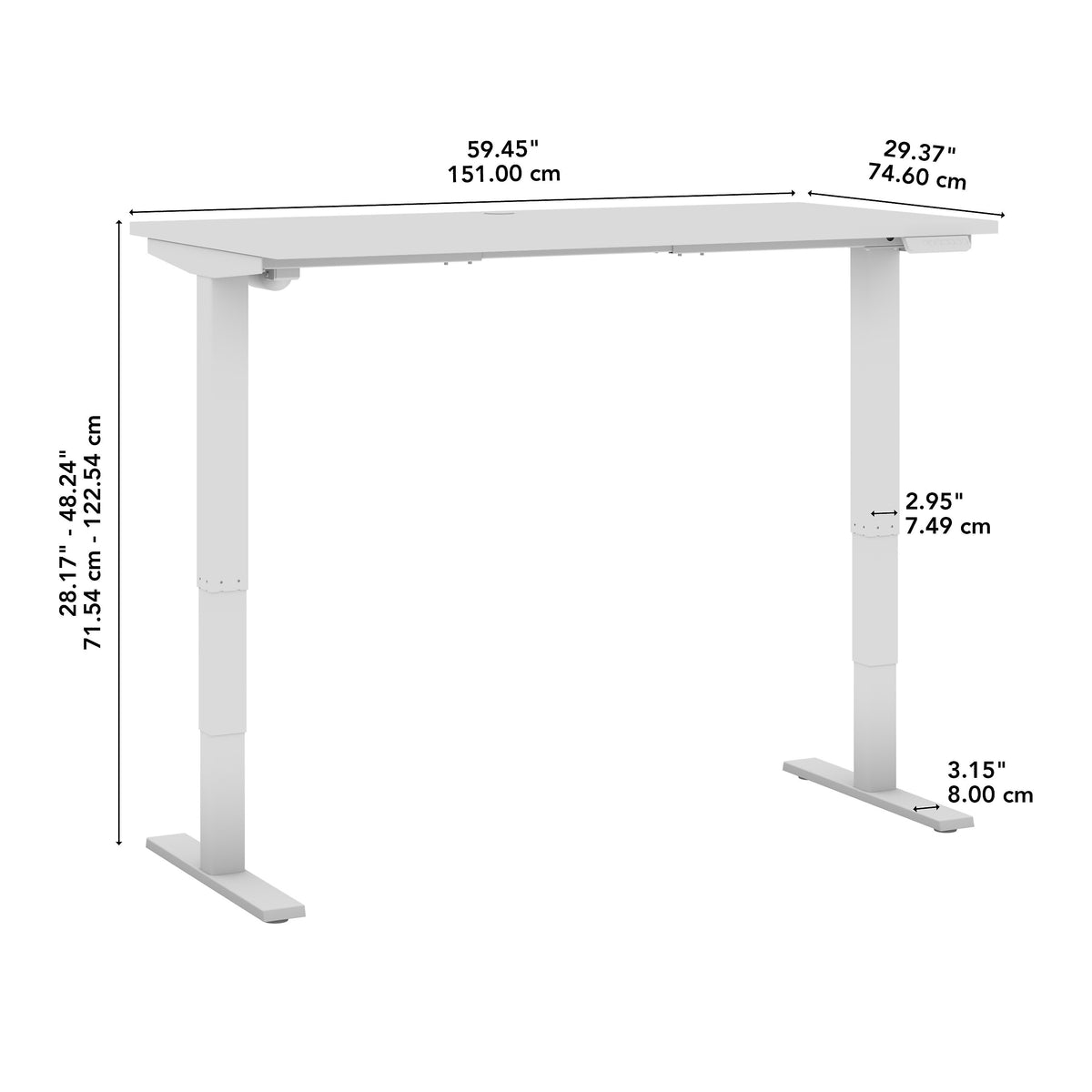 Bush Business Furniture Move 40 Series 60"W Electric Adjustable Standing Desk, Natural Elm/Black Powder Coat