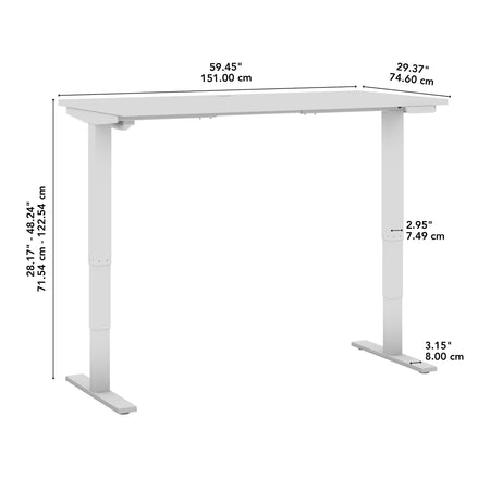 Bush Business Furniture Move 40 Series 60"W Electric Adjustable Standing Desk, Natural Elm/Black Powder Coat