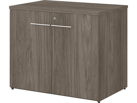 Bush Business Furniture Office 500 29.82" Storage Cabinet with Two Shelves, Modern Hickory