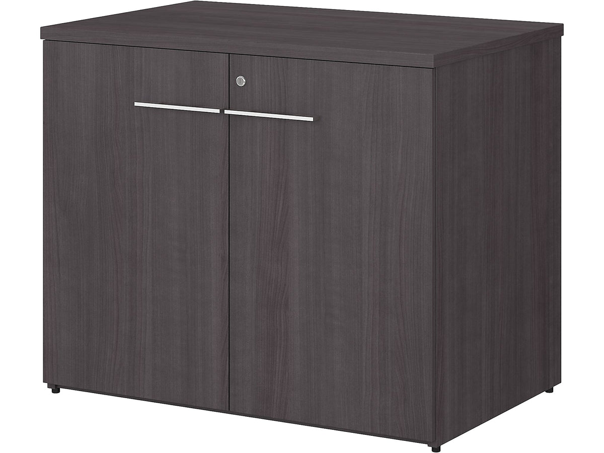 Bush Business Furniture Office 500 29.82" Storage Cabinet with Two Shelves, Storm Gray